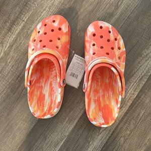 CROCS Orange Sandals Vibrant Perforated Comfort